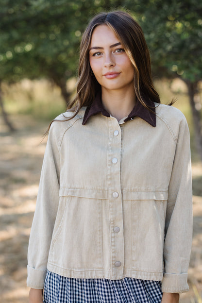 Heritage Field Mineral-Washed Twill Jacket for women and teen girls.