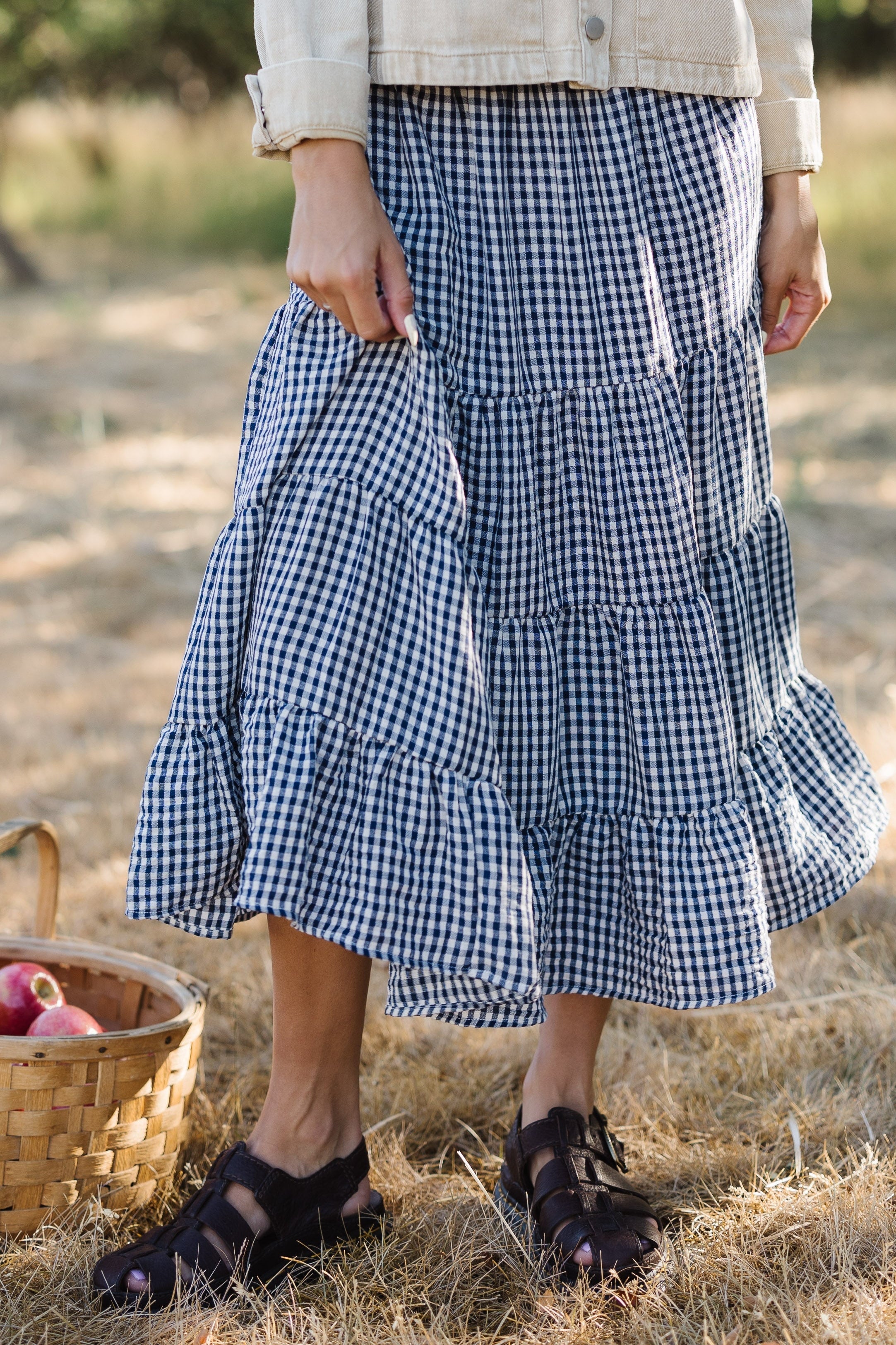 スカート MADISONBLUE / TUCK&GATHER SKIRT GINGHAM MADISONBLUE