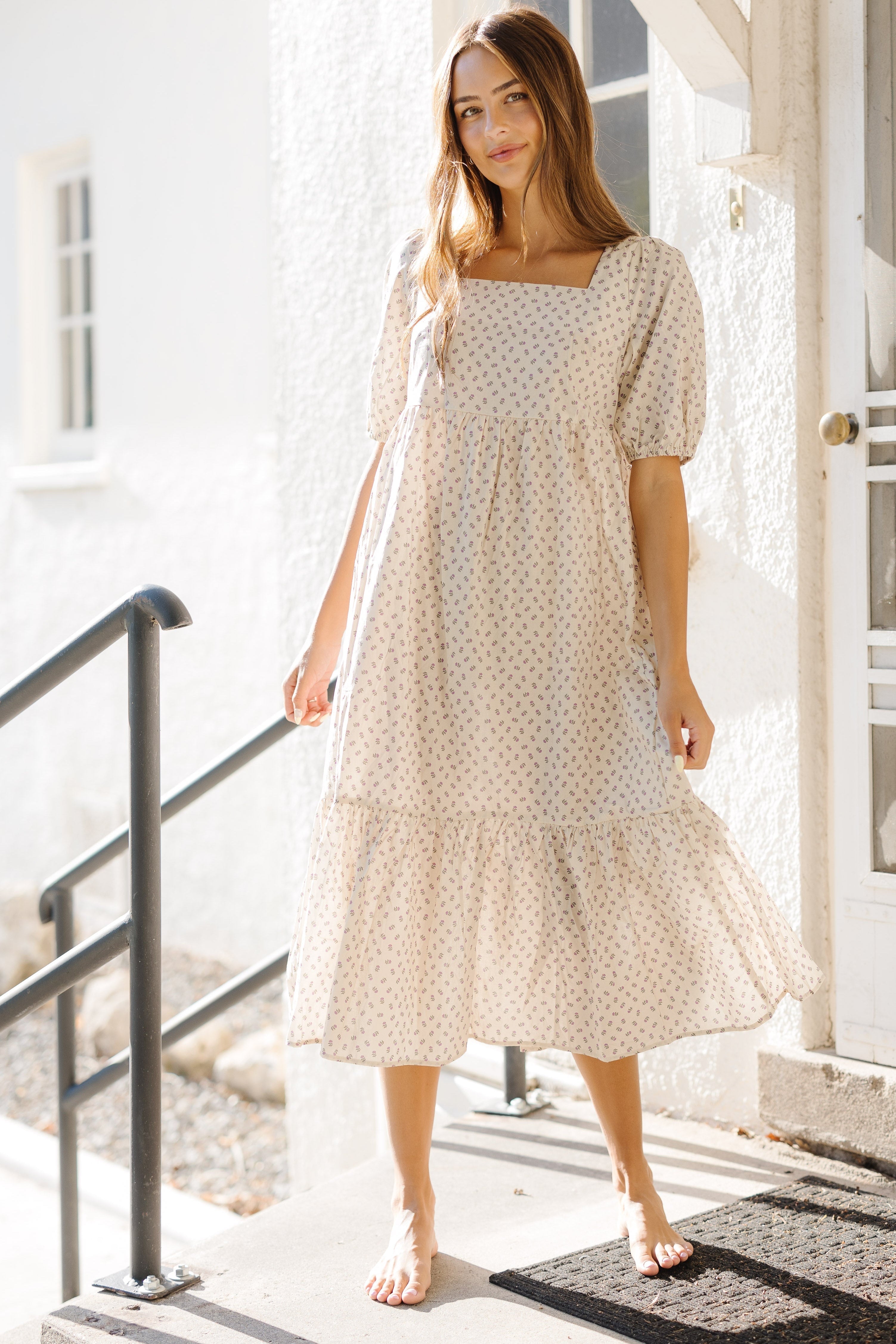 Brass & Roe Modest Desiree Square Neck Dress – Called to Surf