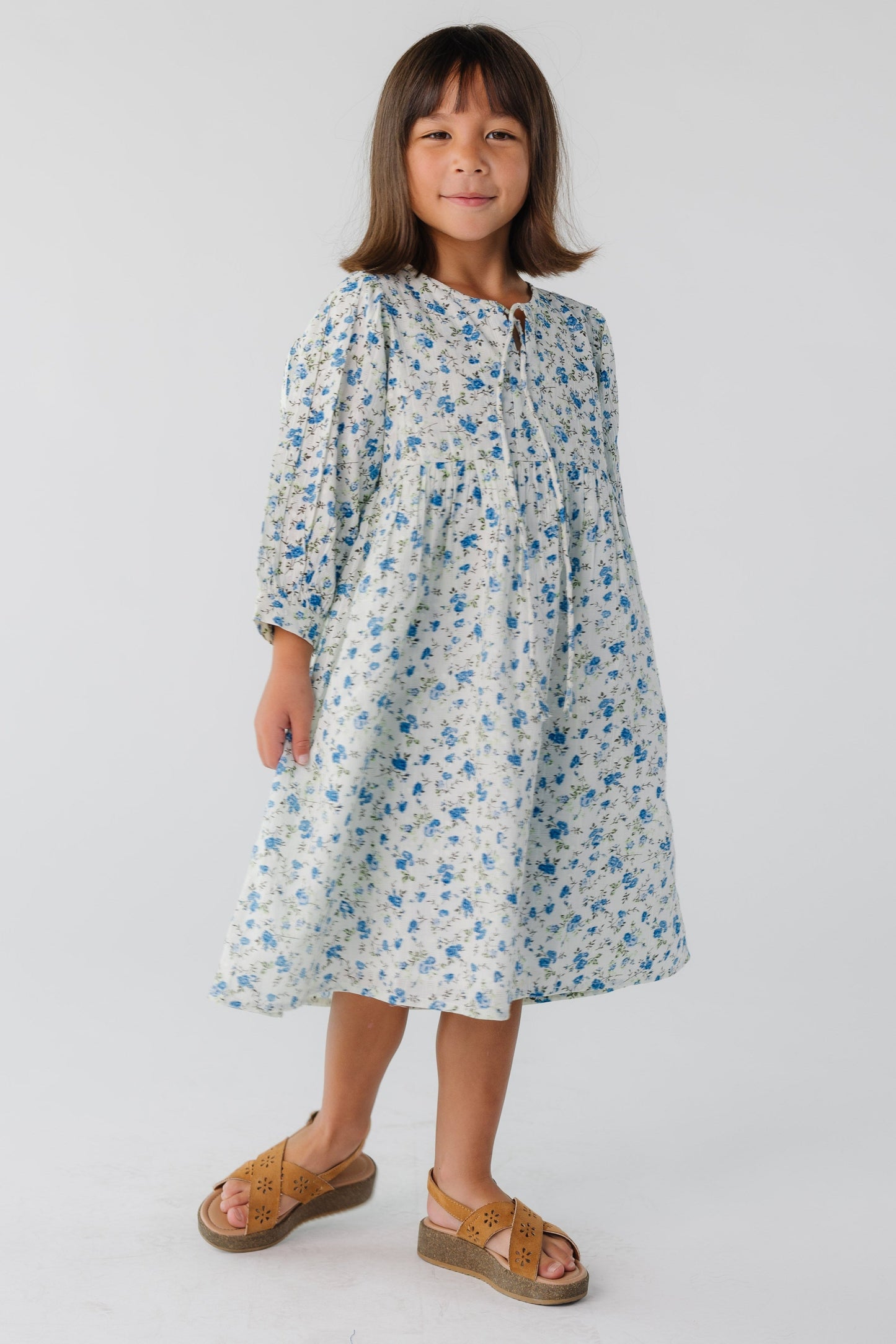Citrus Primavera Girl's Dress GIRL'S DRESS Citrus Blue Floral XXS 