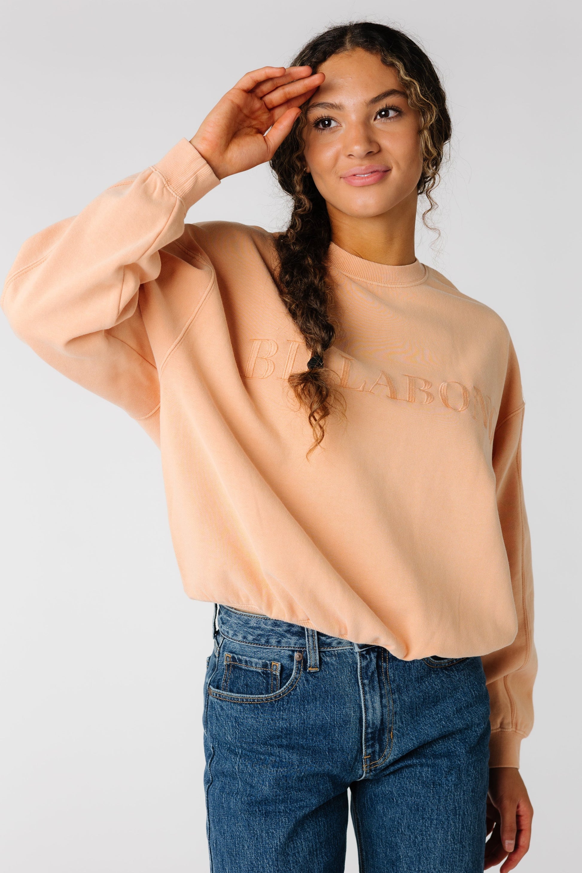 Modest Billabong Palmin Kendal sweatshirt in peach ABJFT00456