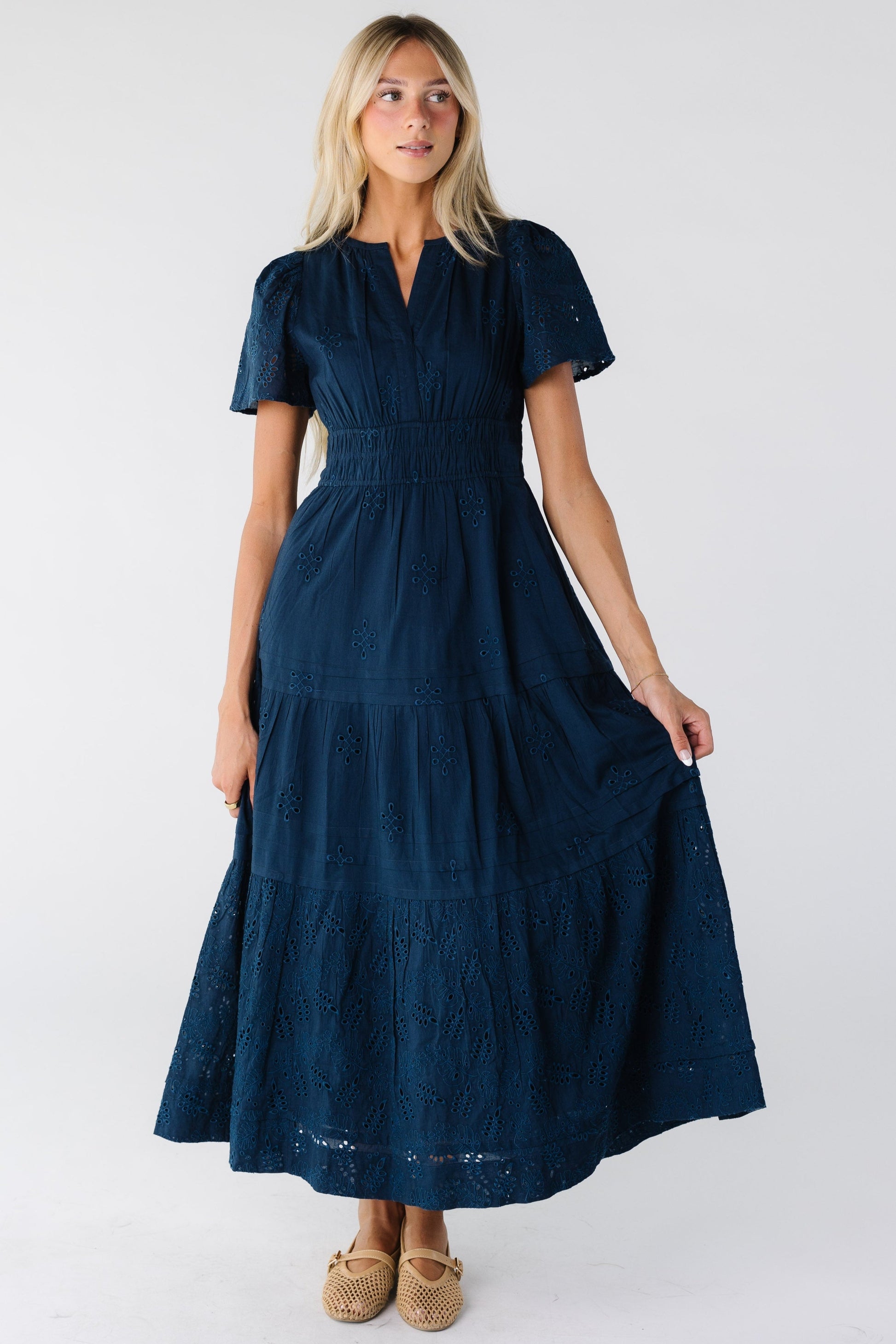 Citrus Eyelet Shae Dress - Blue WOMEN'S DRESS Citrus 
