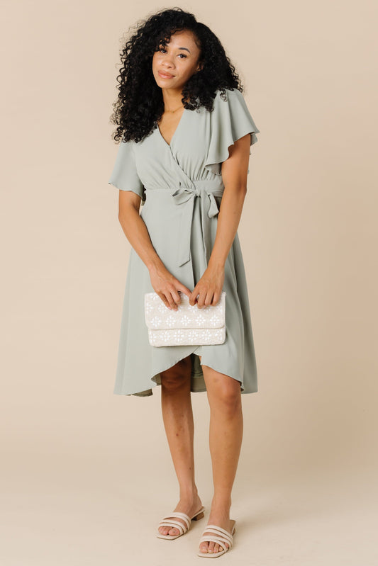 Daphne Tulip Wrap Dress - Dusty Sage WOMEN'S DRESS brass & roe 