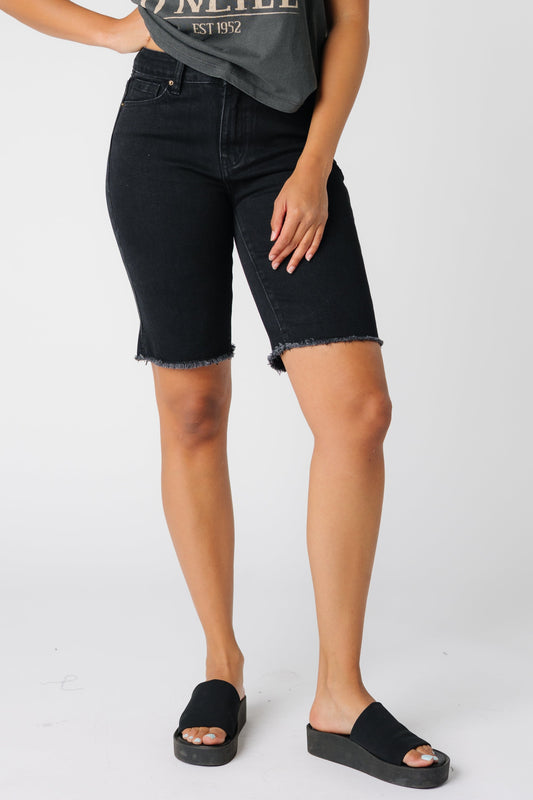 Brass & Roe Huntington Denim Shorts in black