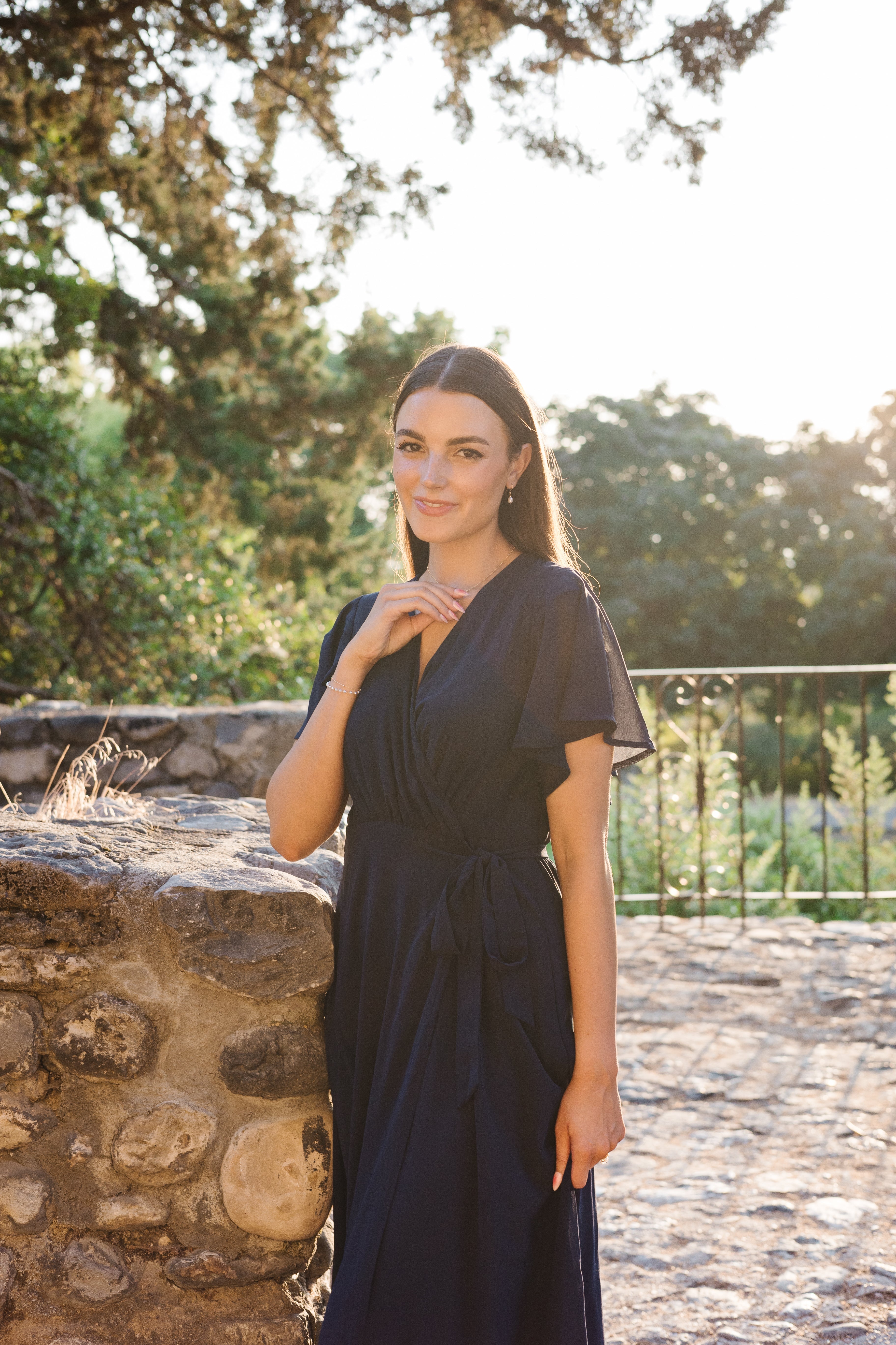 Navy wrap dress maxi best sale