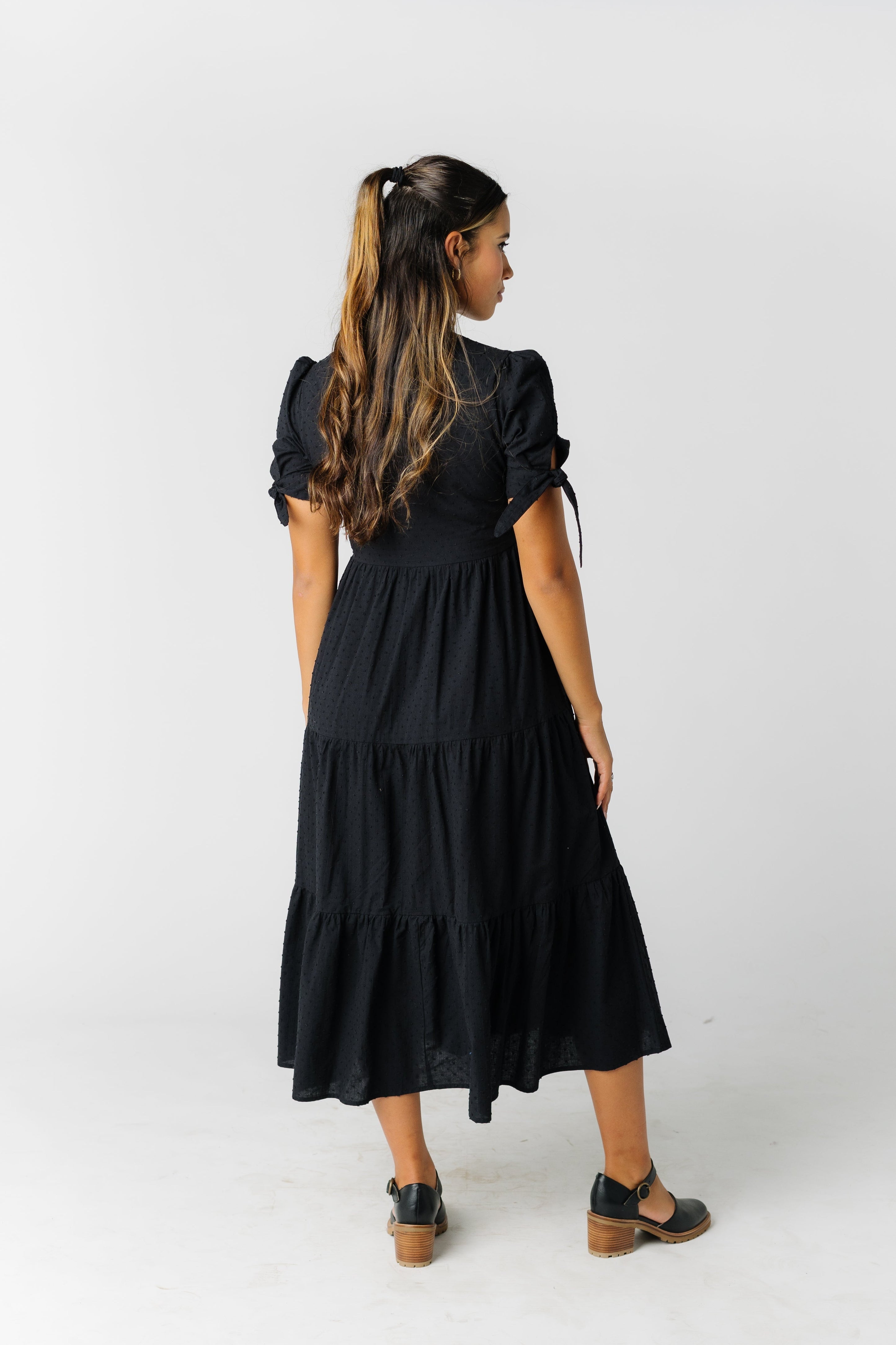 Claire Tie-Sleeve Dress - Black – Called to Surf