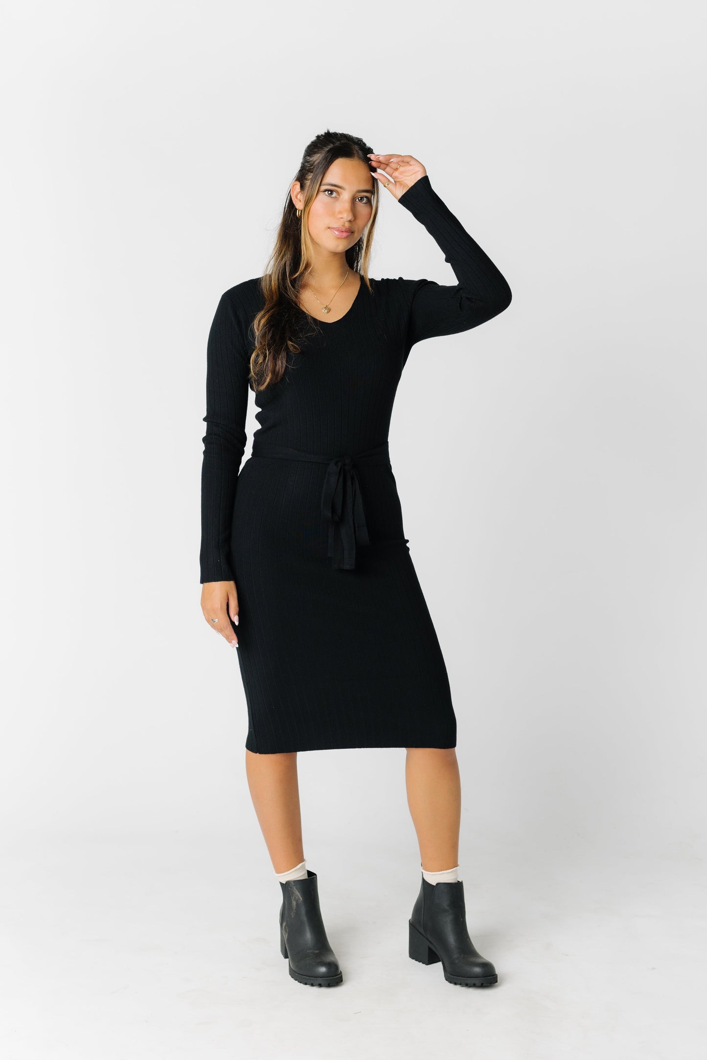 Ellie Knit Dress WOMEN'S DRESS Tea N Rose Black L 