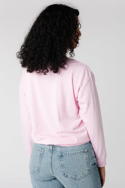 Back view of light pink Roxy Sweatshirt ERJFT04897