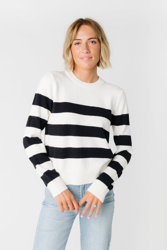 The Taylor Sweater WOMEN'S SWEATERS Be Cool Ivory/Black M/L 