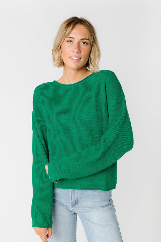 Marsha Relaxed Sweater WOMEN'S SWEATERS Wishlist Kelly Green L 