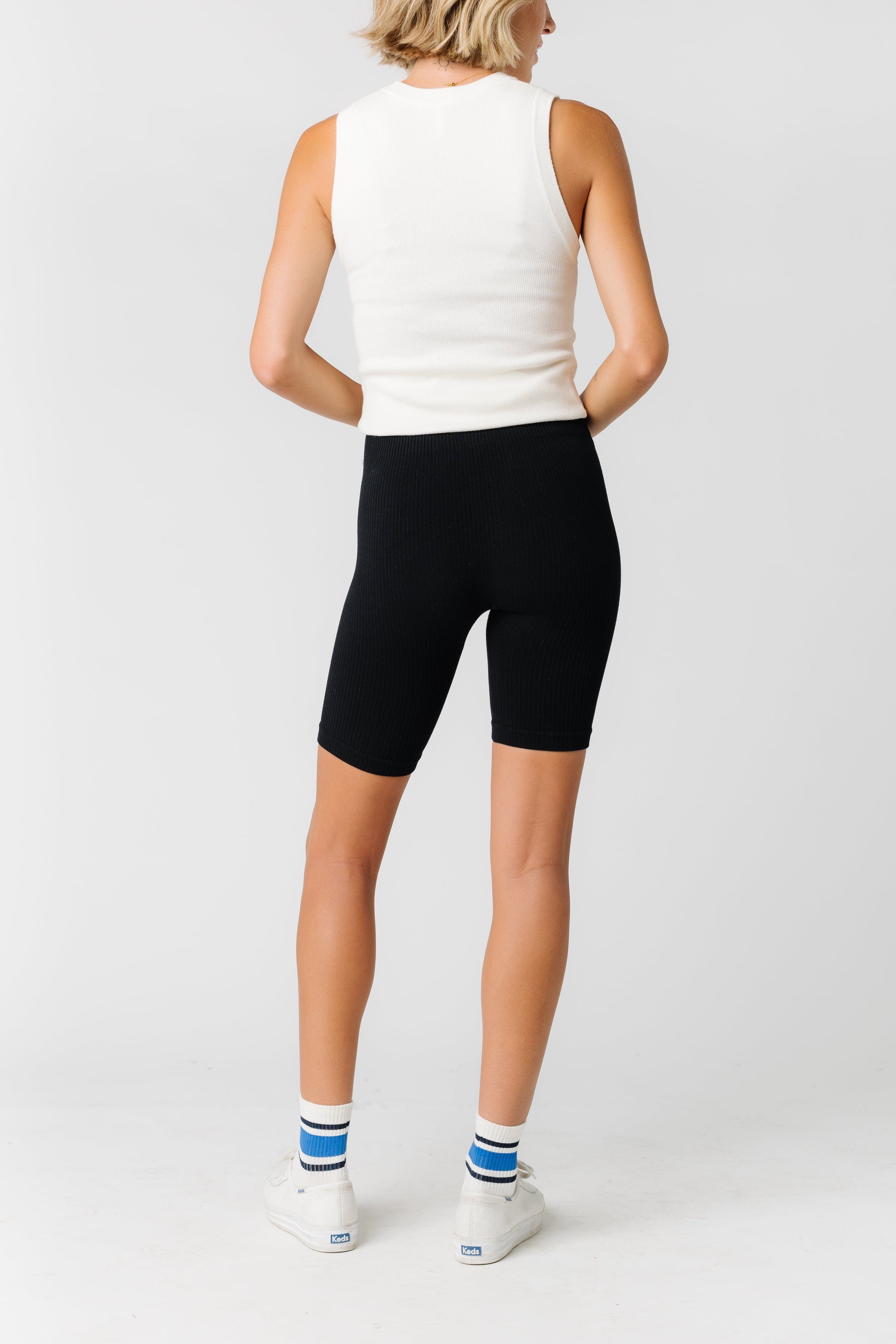Ribbed Seamless Biker Shorts Women's Athletic Mono B 