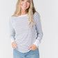 Stacy Top Women's Long Sleeve T Thread & Supply White/Navy L 