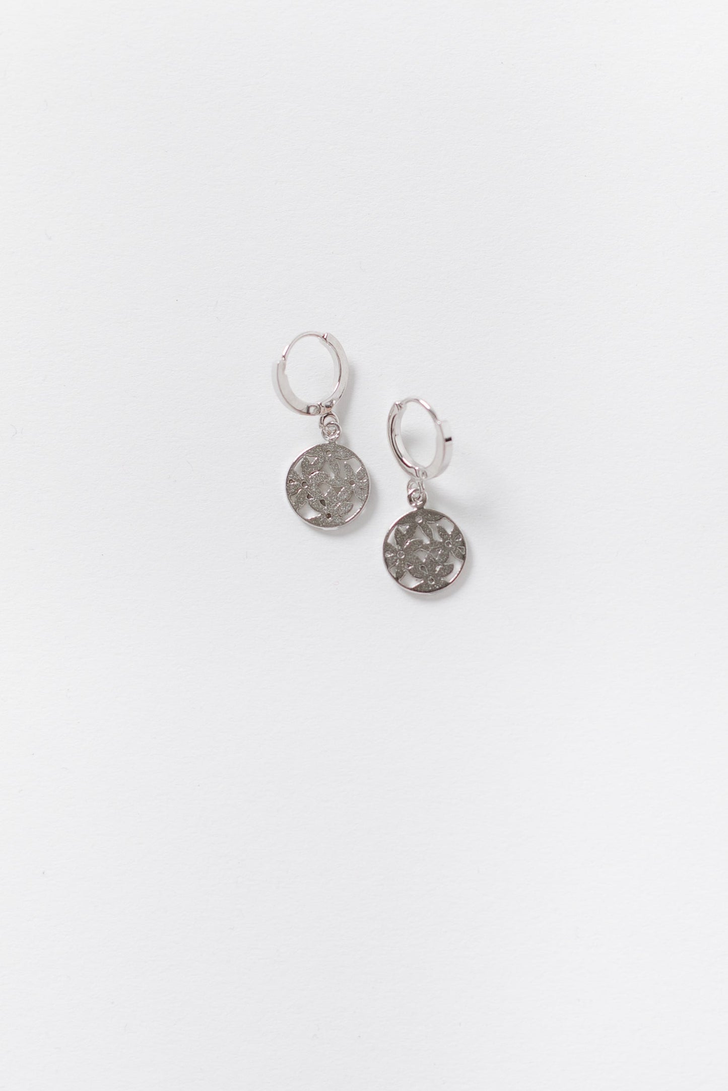 Cove Flower Huggies WOMEN'S EARINGS Cove Accessories Silver OS 