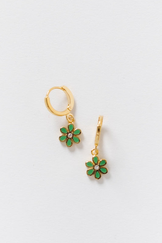 Cove Dainty Daisy Earrings WOMEN'S EARINGS Cove Gold/Green OS 