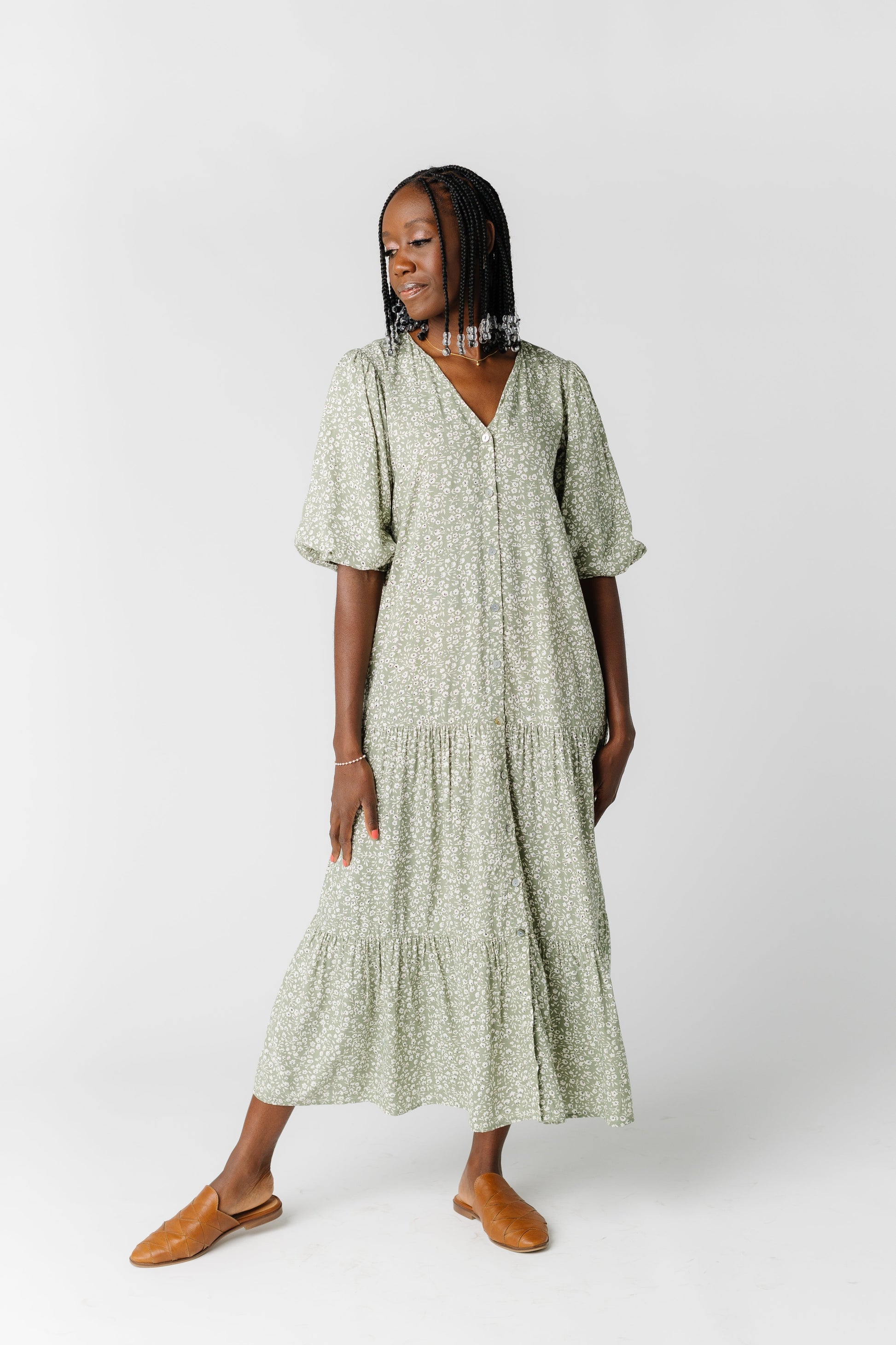 Citrus Laura Dress WOMEN'S DRESS Citrus Green Print XS 