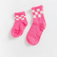 Cove Kids Checker Retro Socks KID'S SOCKS Cove Accessories Bright Pink 0-6 mth 