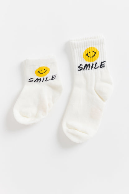 Cove Kids Quarter Smiley Socks KID'S SOCKS Cove Accessories White 0-6 mth 