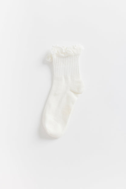 Cove Kids Ruffle Quarter Socks KID'S SOCKS Cove Accessories White 2-3 yr 