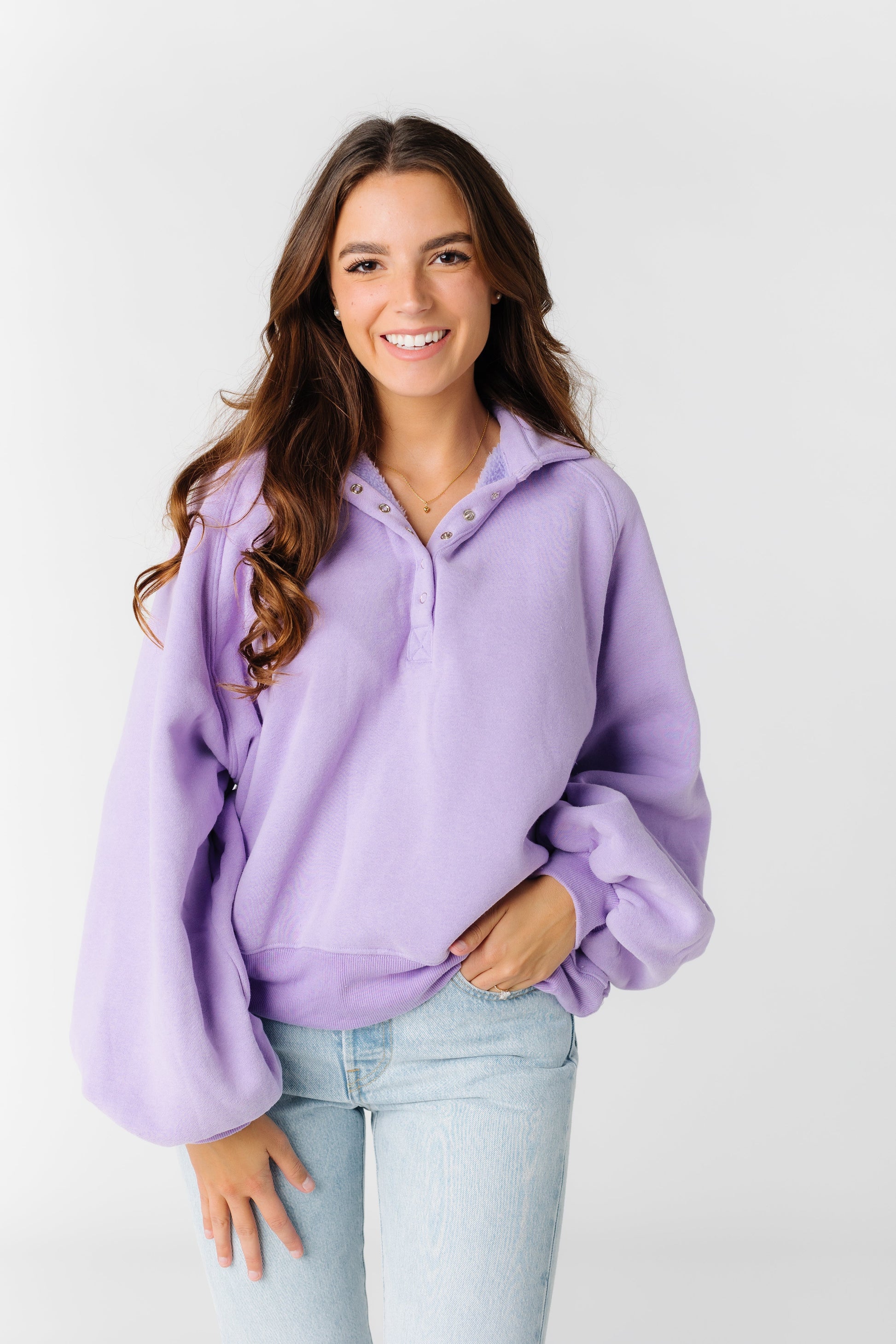 Moon Collared Sweater - New WOMEN'S SWEATERS Paper Moon Lavender L 