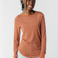 Stacy Top - Rustic Brown Women's Long Sleeve T Thread & Supply Rustic Brown Stripe L 