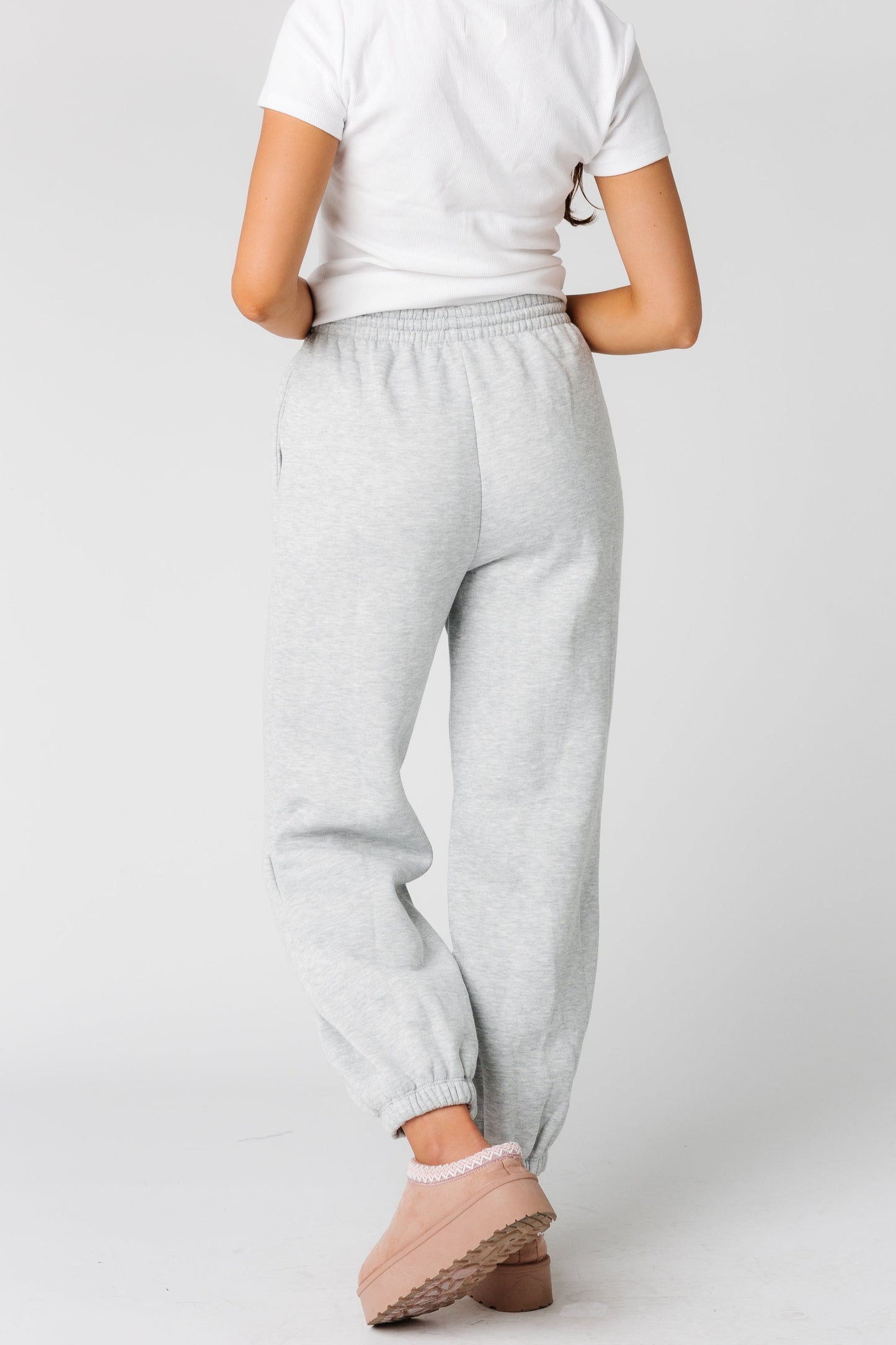 Back view of Brandy grey sweatpants