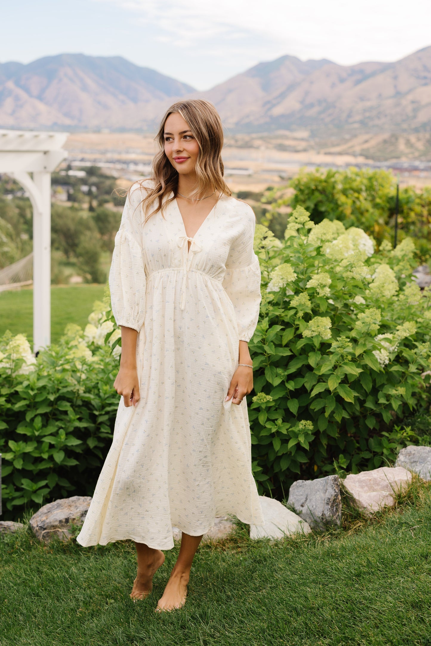 gauzy dresses for women Women's Cloud Gauze Midi Dress Soft and easy textured dress Bohemian Gauzy Tops and Dresses