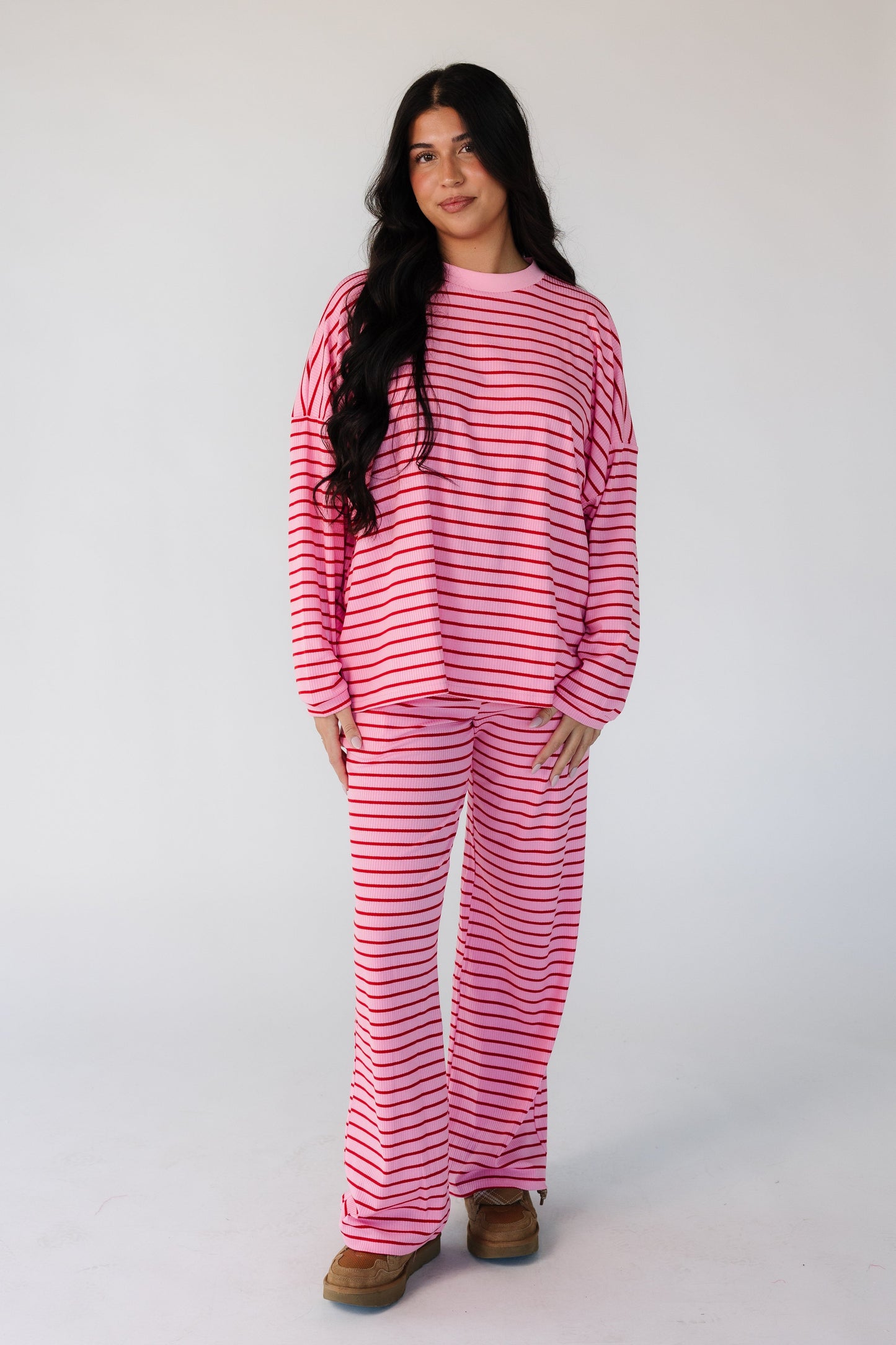 Cutie Everyday Lover Stripe Set Women's Set brass & roe Pink/Red Stripe XS 
