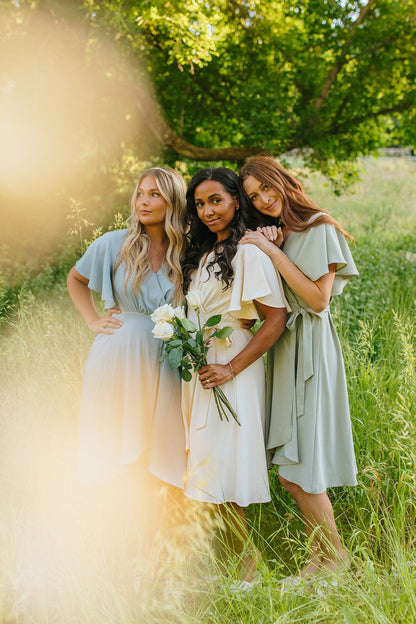 Brass and Roe modest bridesmaid dress