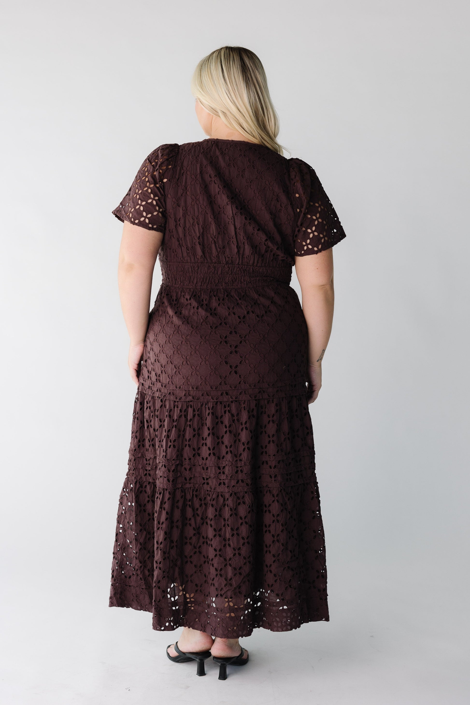 brown eyelet dress Whitney Dress / Brown Eyelet