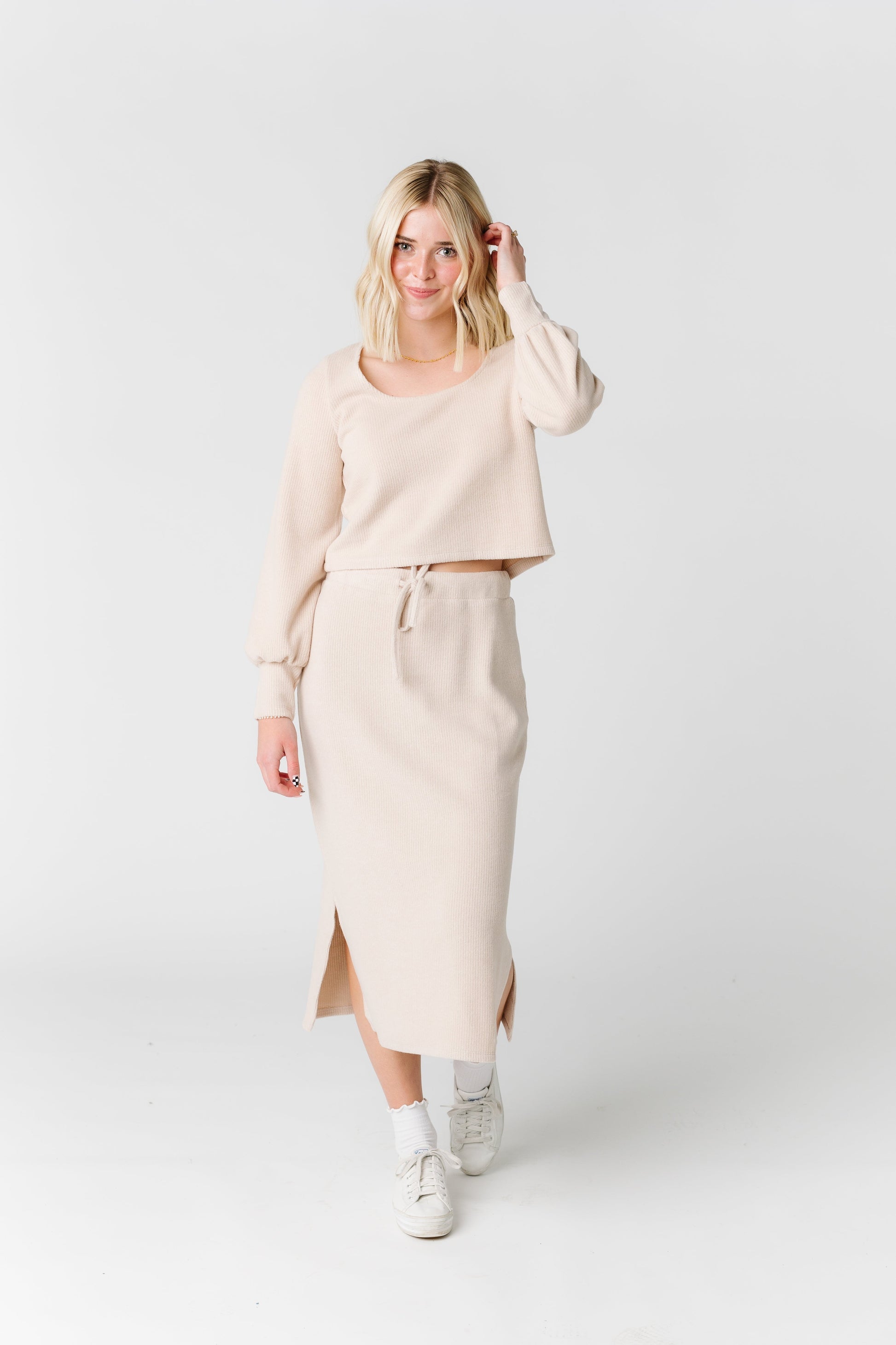 Ribbed Sweater Set - Skirt WOMEN'S SKIRTS brass & roe 