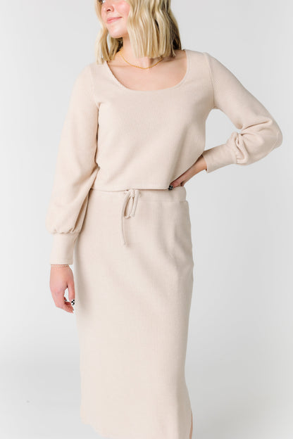 Ribbed Sweater Set - Skirt WOMEN'S SKIRTS brass & roe Skirt Sand L 