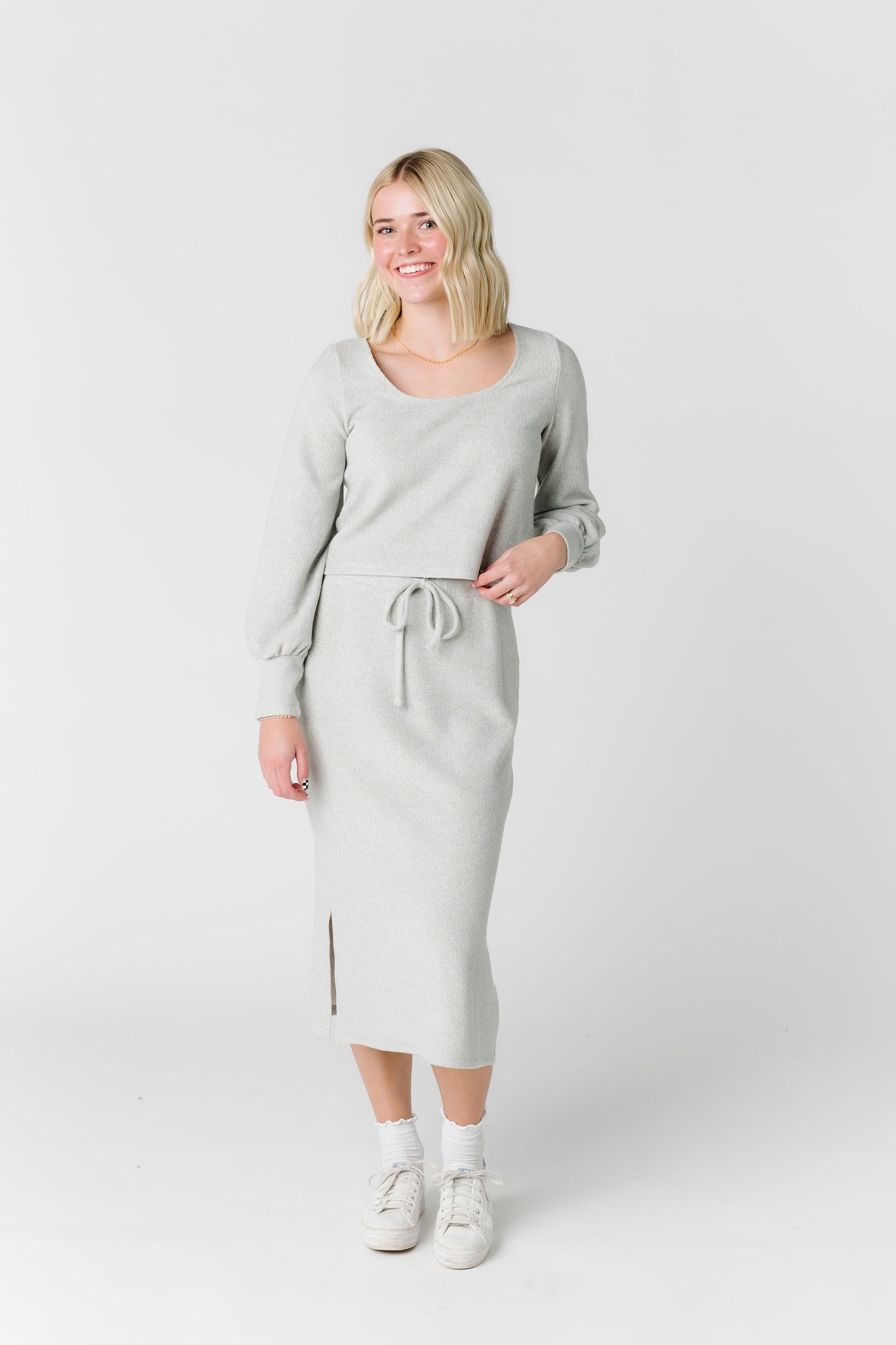 Ribbed Sweater Set - Top WOMEN'S TOP brass & roe H. Grey L 