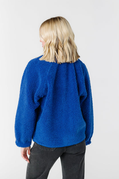 Snap Button Fleece Jacket WOMEN'S JACKETS Blu Pepper 