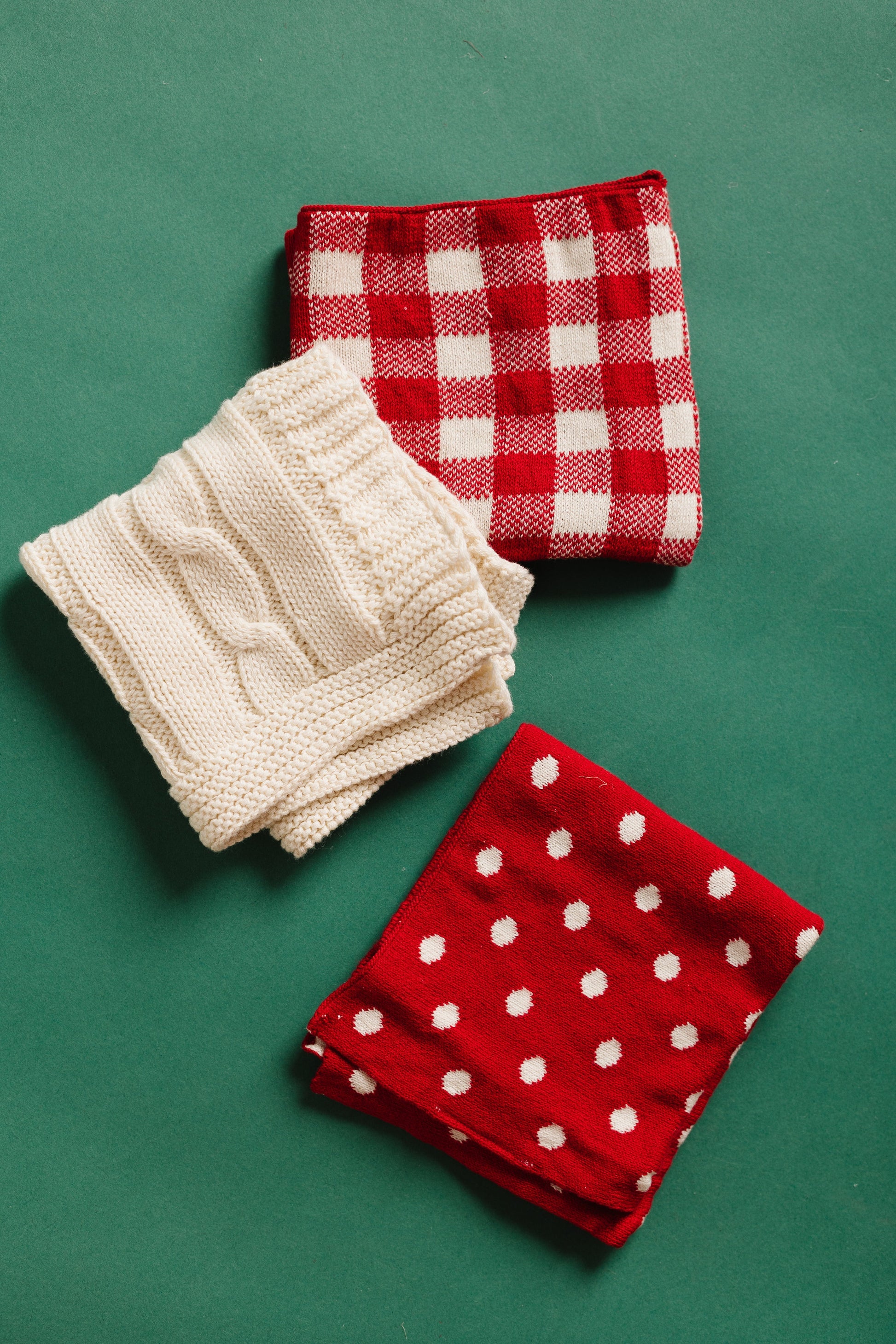 Red/White Dish Cloth CHRISTMAS HOME DECOR Creative Co-Op 
