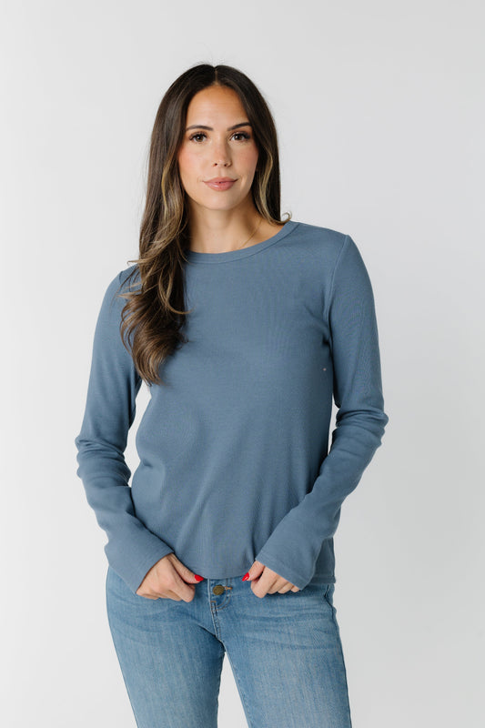The Jess Ribbed Top WOMEN'S TOP Thread & Supply Ocean Blue L 