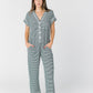 Striped Onesie Pajama - Petite WOMEN'S PAJAMAS brass & roe Green Stripe L 