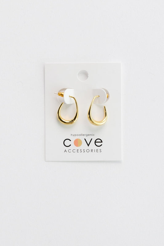 Cove Carly Hoop Earrings WOMEN'S EARINGS Cove Accessories 18k Gold Plated 13.95mm x 20mm 