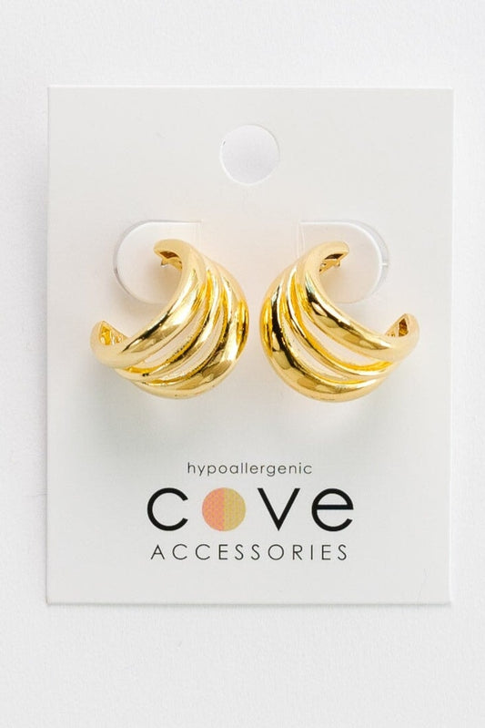 Cove Chloe Hoops WOMEN'S EARINGS Cove Accessories 18k Gold Plated 14mm x 18.6mm 