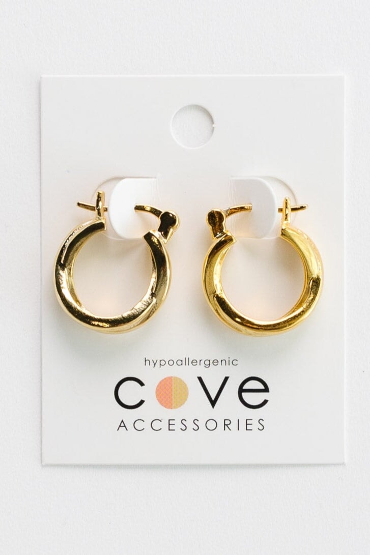 Cove Friday Night Hoops WOMEN'S EARINGS Cove Accessories 18k Gold Plated 20mm x 22mm 