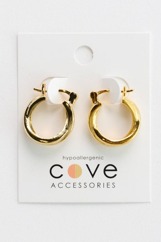 Cove Friday Night Hoops WOMEN'S EARINGS Cove Accessories 18k Gold Plated 20mm x 22mm 