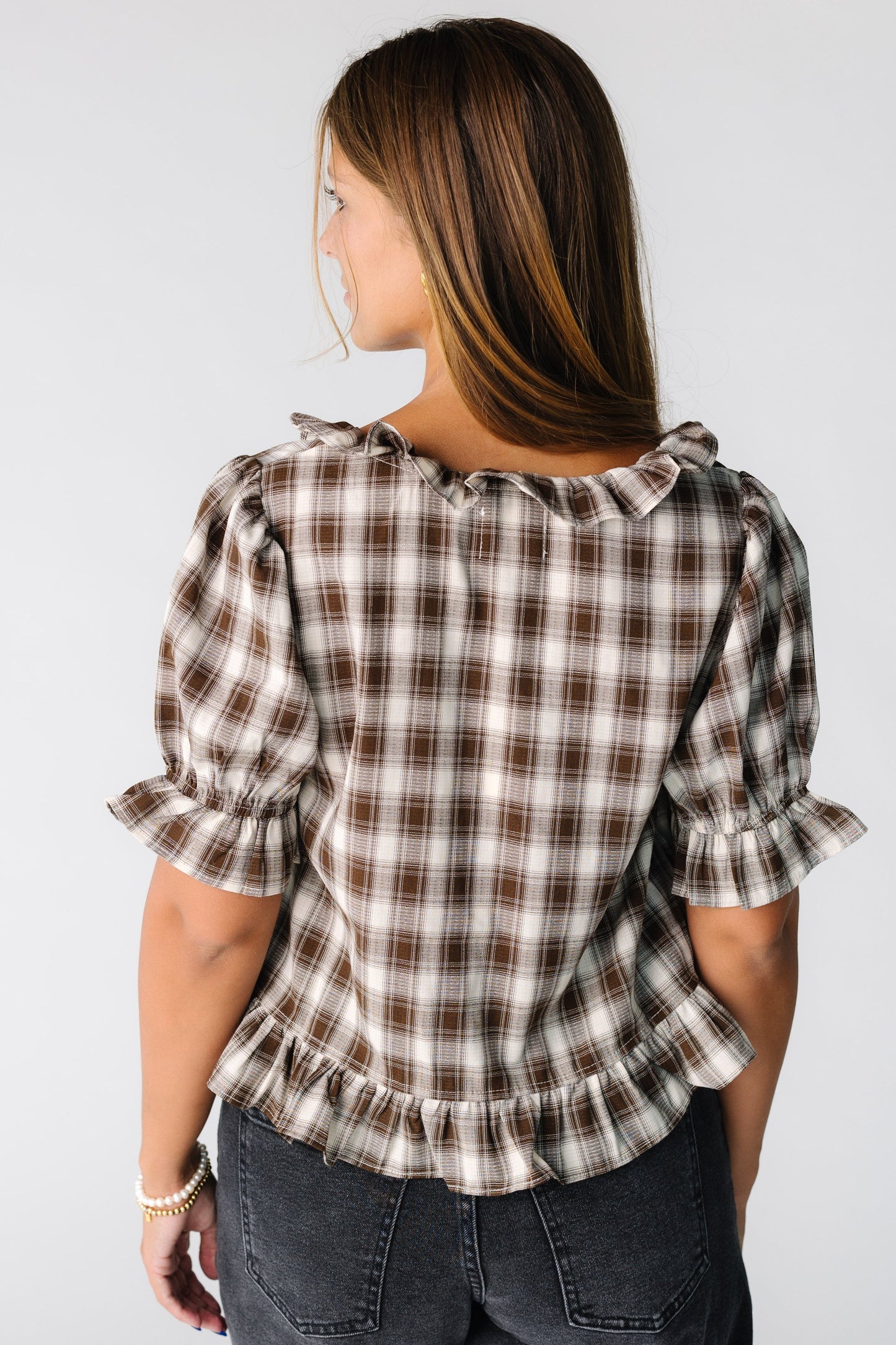 Checker Blouse WOMEN'S TOP Things Between 