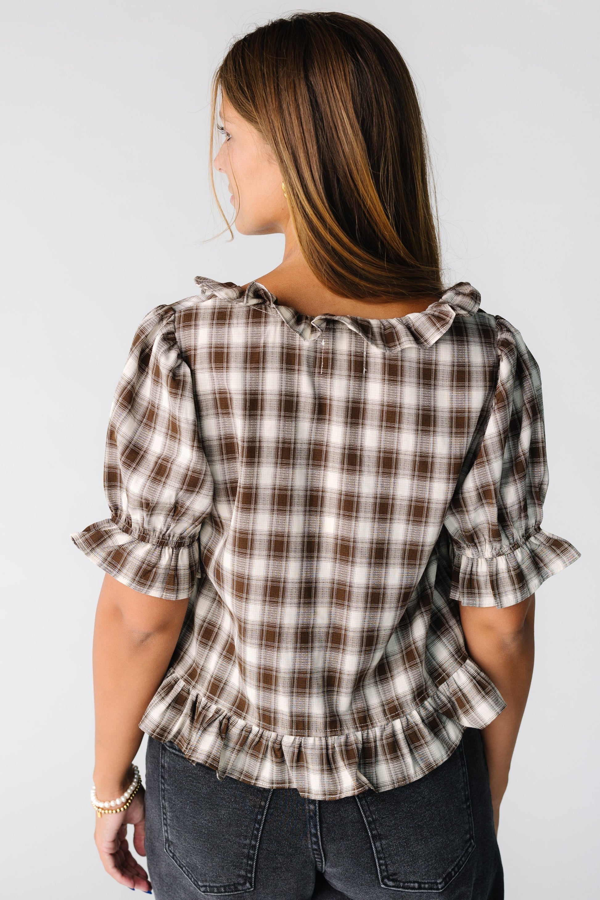 Checker Blouse WOMEN'S TOP Things Between 