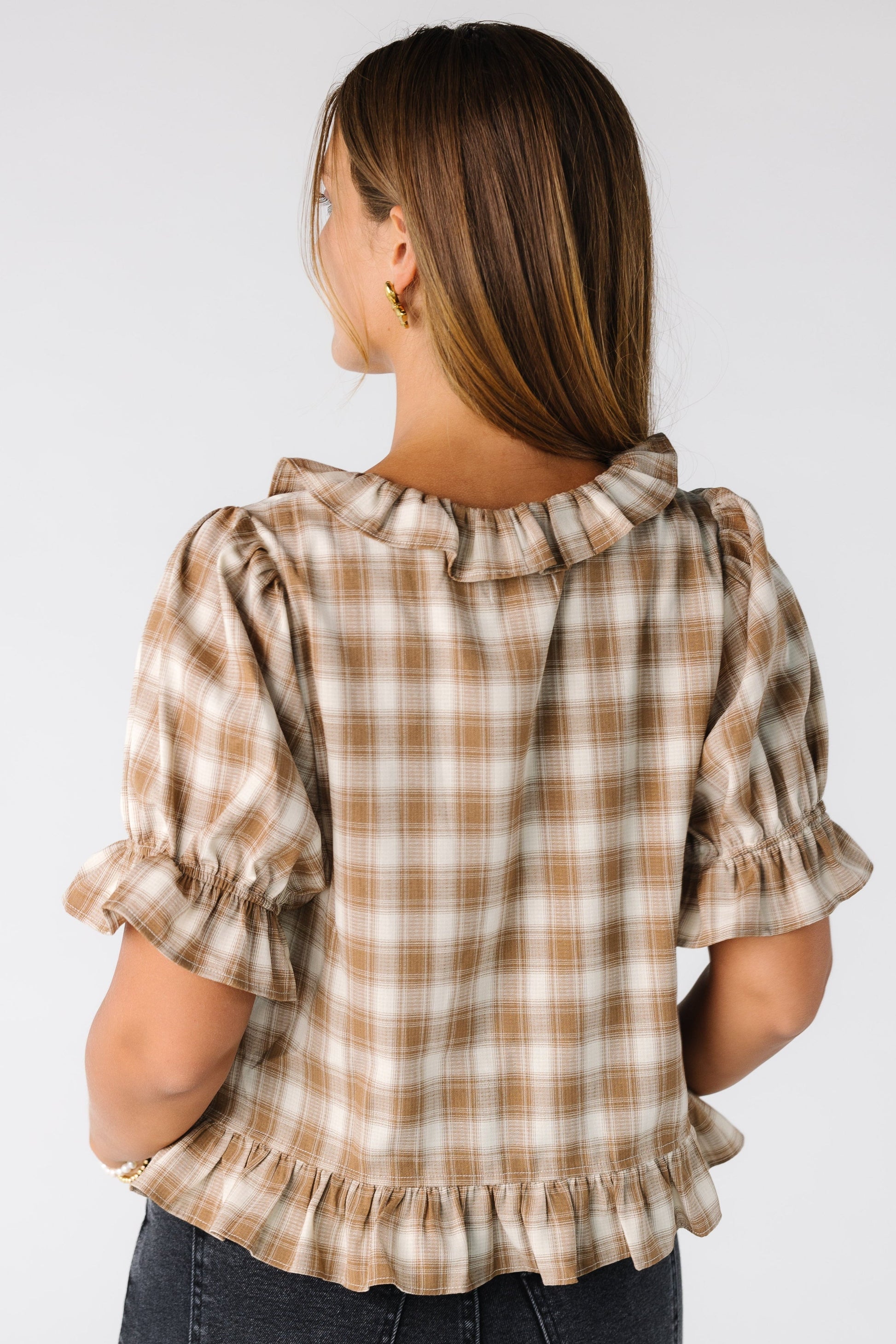 Checker Blouse WOMEN'S TOP Things Between 