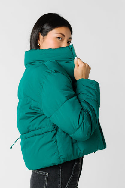 Pine green puffer jacket