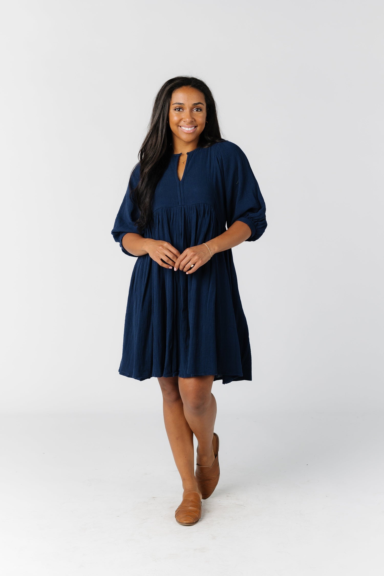 Citrus by Brass and Roe navy knee length dress