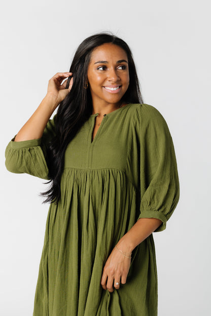 Citrus Oakland dress with elbow length dolman sleeves  