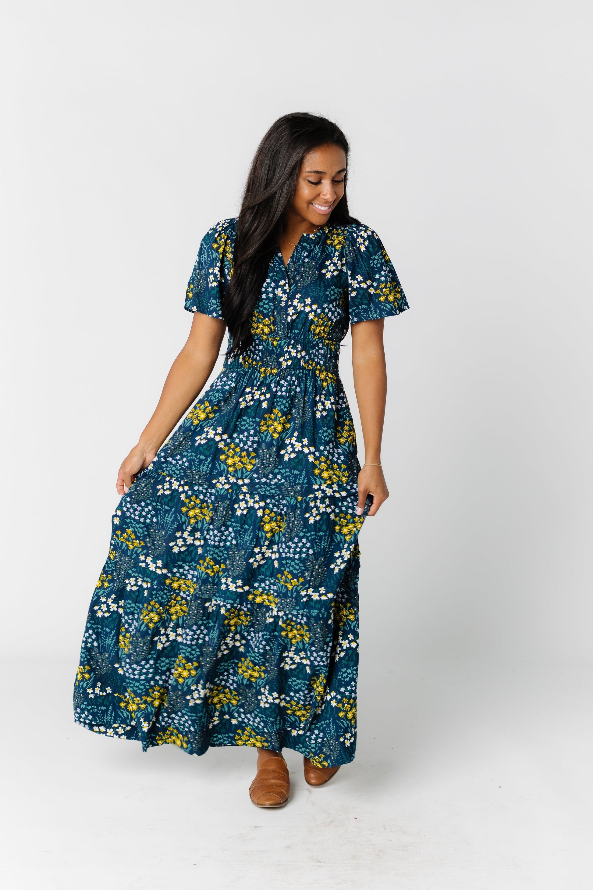Citrus Shae Garden Print Dress WOMEN'S DRESS Citrus Navy Print L 