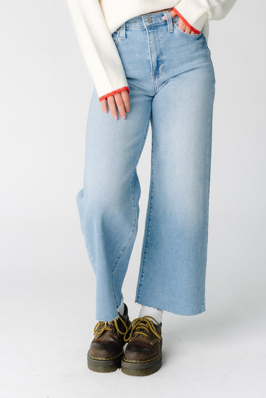 Scissor Cut Wide Leg Jeans WOMEN'S DENIM Just Panmaco Inc. 