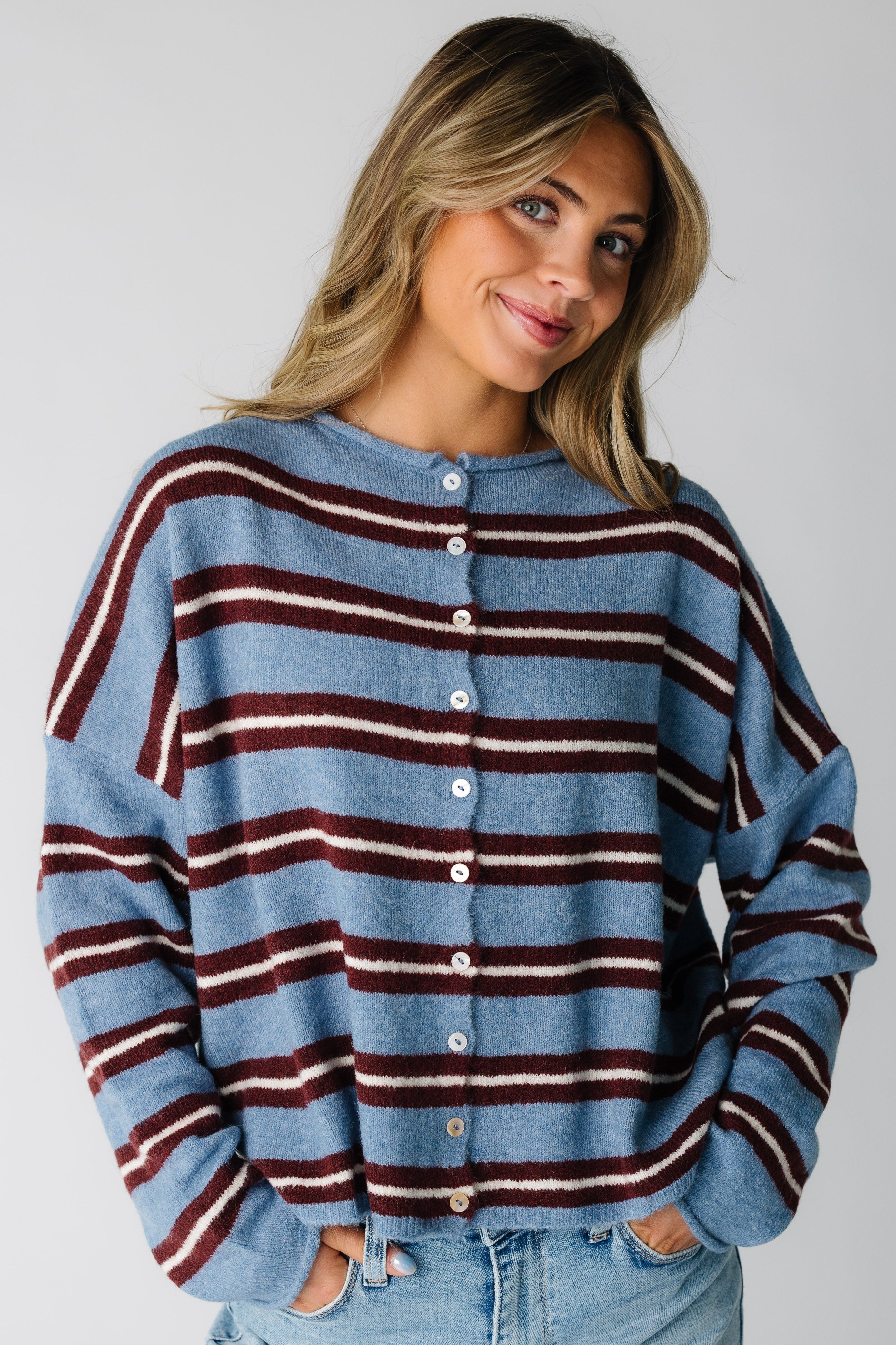 Aria Wide Stripe Cardigan – Called to Surf