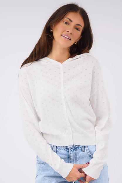 The Presley Hoodie in milk white rot women and teen girls.
